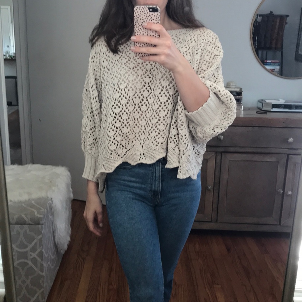 Jessica Simpson Crochet Poncho Top
